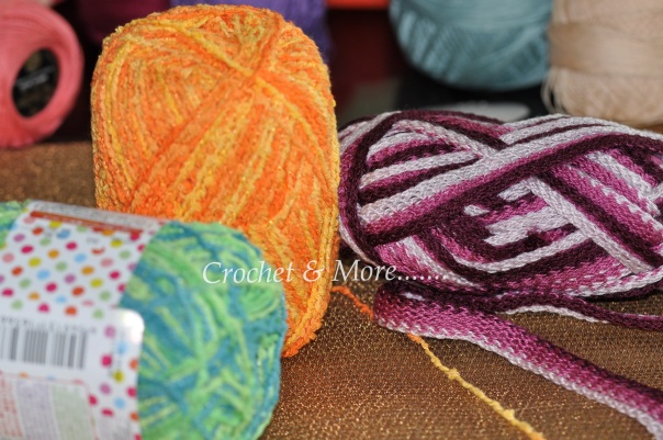 This fuzzy wozy yarn is great to be used in hooking scarves ad bags...