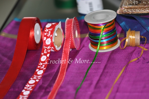Satin ribbons of various width