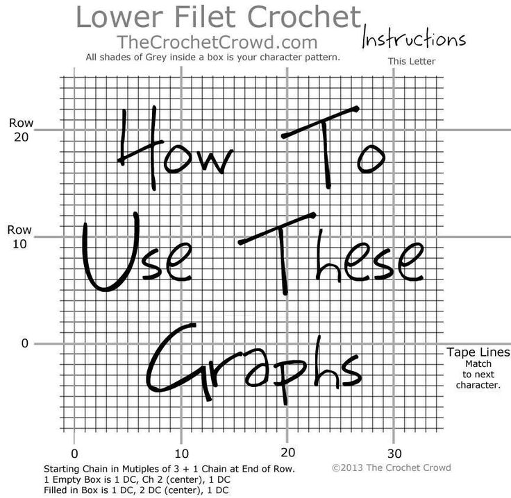 Filet Crochet Letter Charts